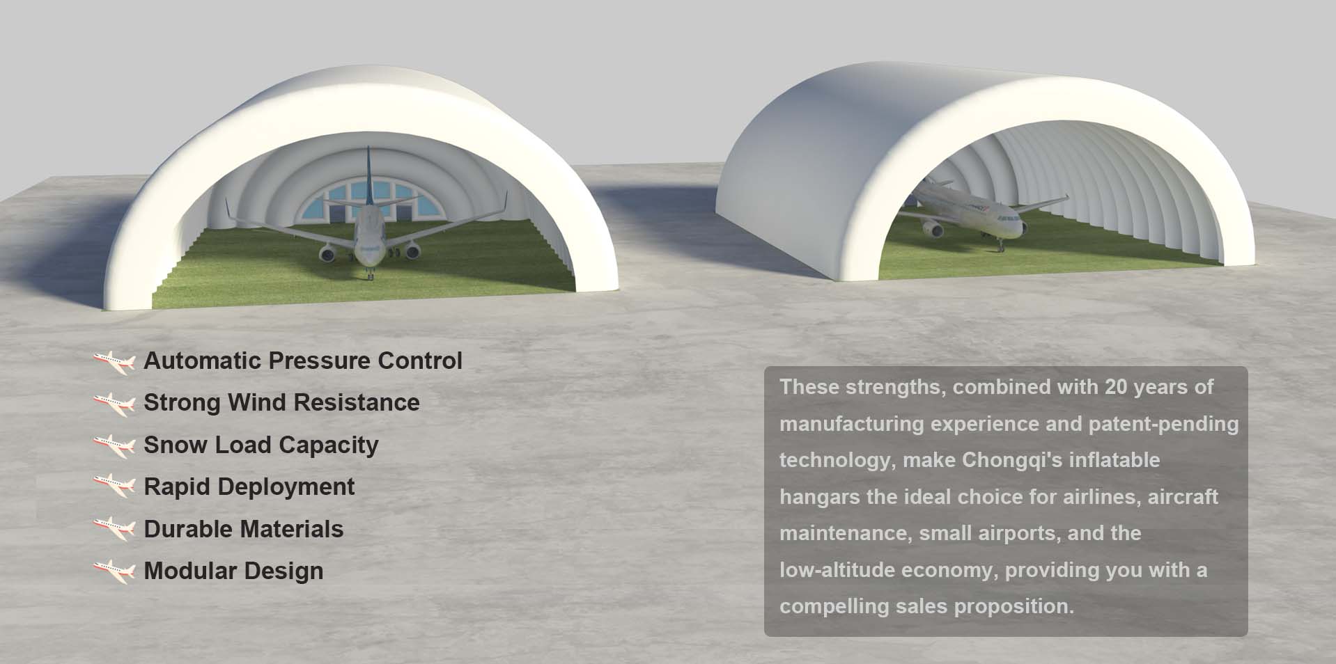 Distributor partnership for inflatable aircraft hangars